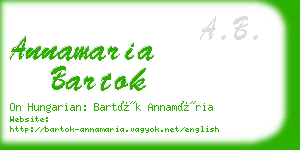 annamaria bartok business card